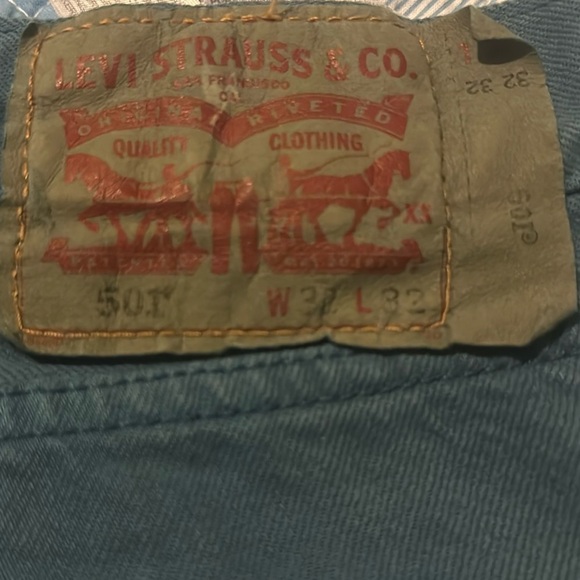 Levi's 501  Mens Jeans Size 32x32 blue Straight Fit Button Fly Denim - Picture 15 of 15
